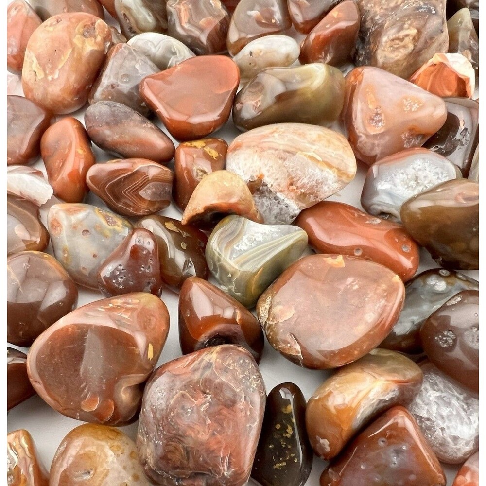 Lake Superior Agates Tumbled Polished Total:  2 Pounds 6 Oz Various Sizes